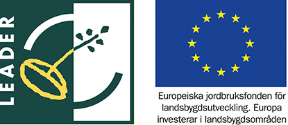 Logotyper för Leader och Euopeiska jordbruksfondeb för landsbygsutveckling. 
